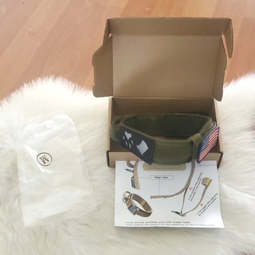 NIB Tactical Dog collar Size medium army green